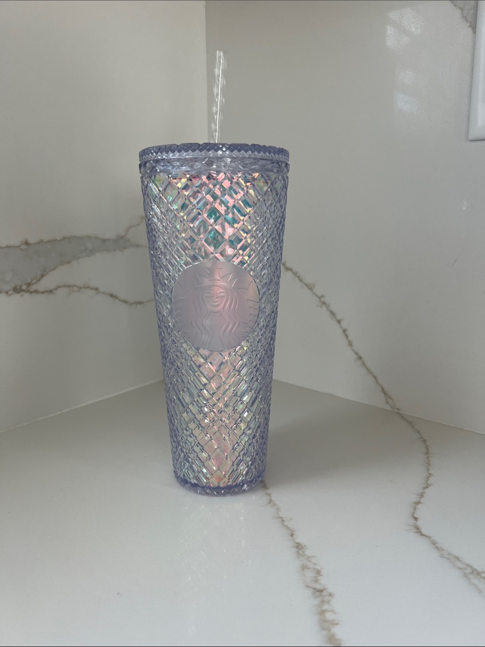 Starbucks Iridescent Lavender Studded Tumbler with Straw